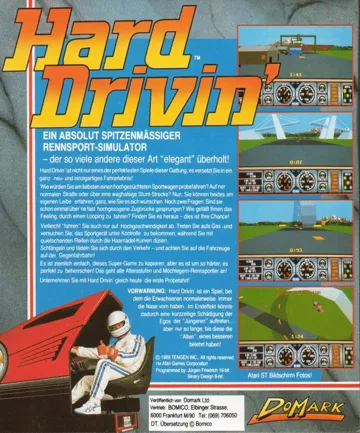 Hard Drivin' box cover back